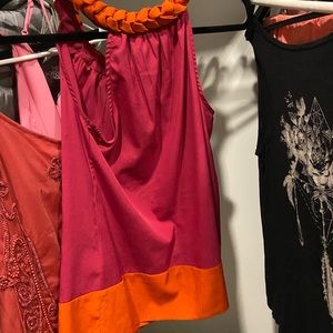 Pink and Orange Braided Tank Top